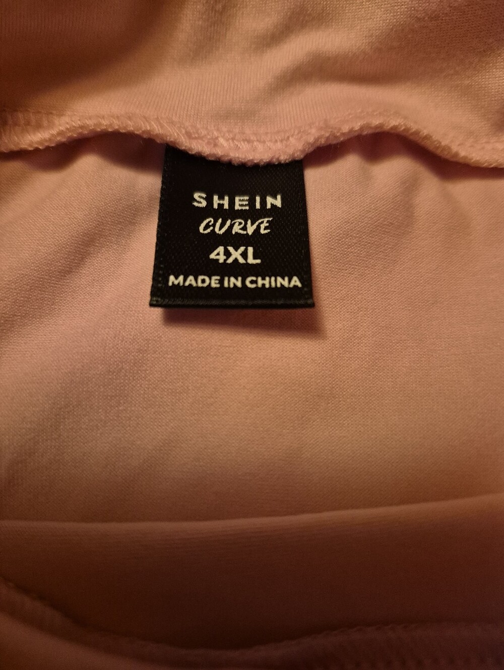 Shein Curve Pink Long Sleeve Turtleneck Top 4X